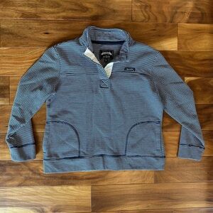 State of Mind Florida Navy and White Striped Pullover size Medium